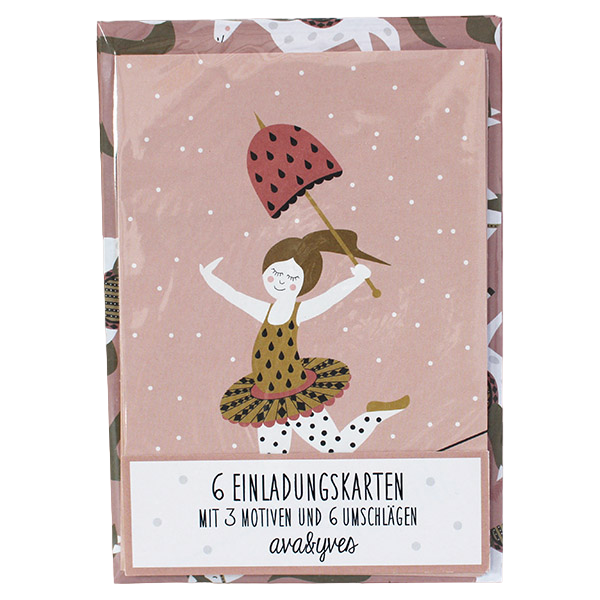 Einladungskarten Set 'Zirkusmädchen'