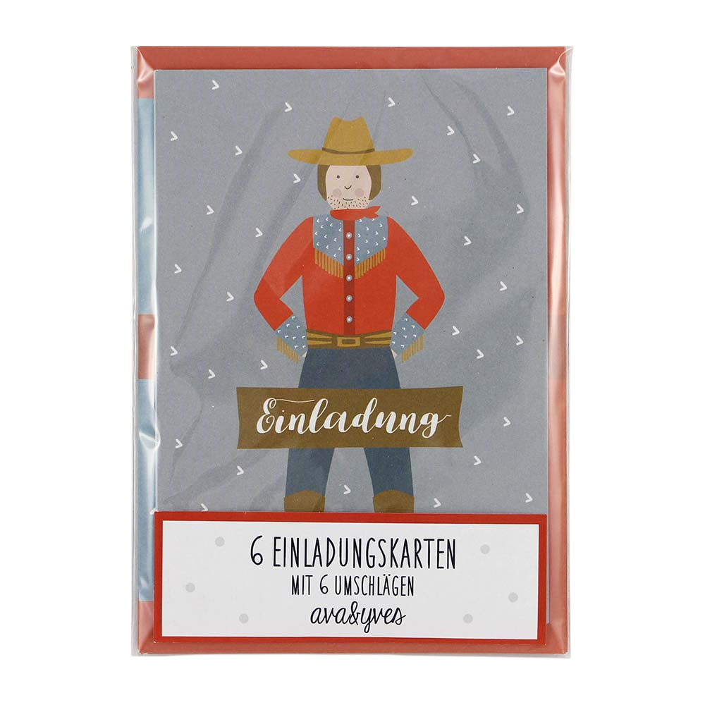 Einladungskarten Set 'Cowboy'