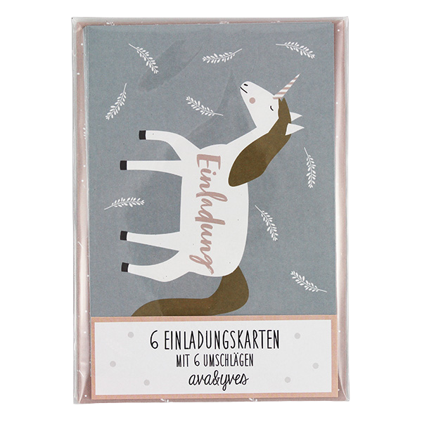 Einladungskarten Set 'Einhorn'