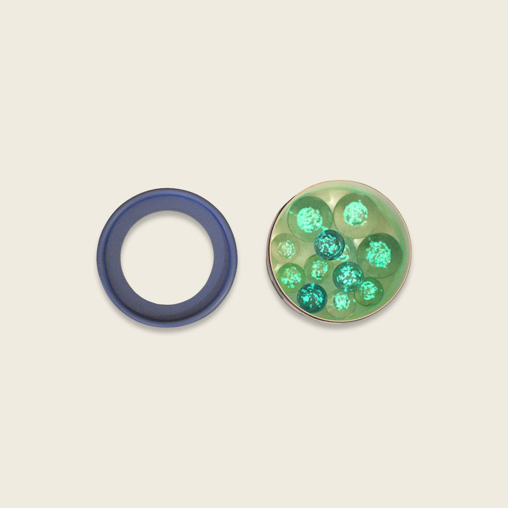 Magische Murmeln 'Glow in the Dark' blau