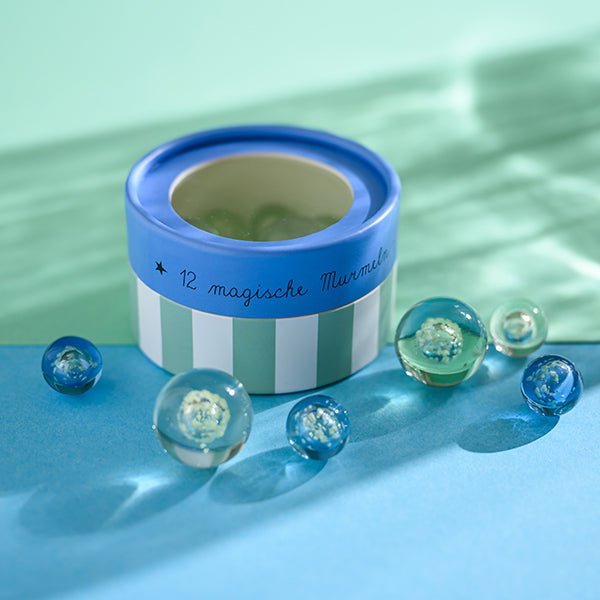 Magische Murmeln 'Glow in the Dark' blau