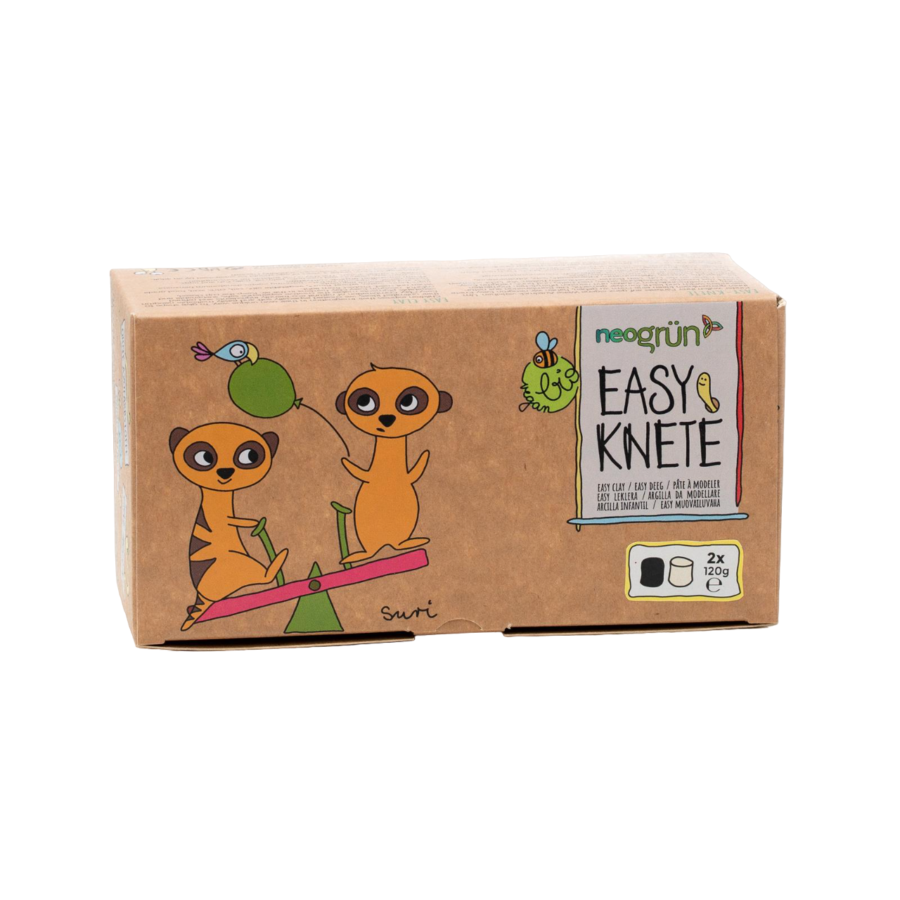 Bio Easy-Knete 2er Set 'Suri' schwarz/weiß