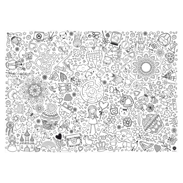 Ausmal-Tischdecke aus Papier 'Fantasie'
