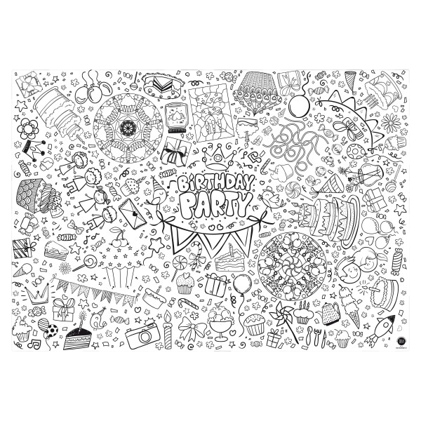 Ausmal-Tischdecke aus Papier 'Happy Birthday'