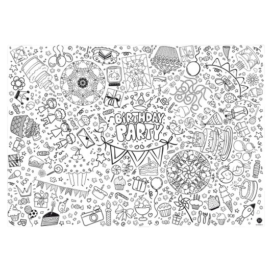 Ausmal-Tischdecke aus Papier 'Happy Birthday'