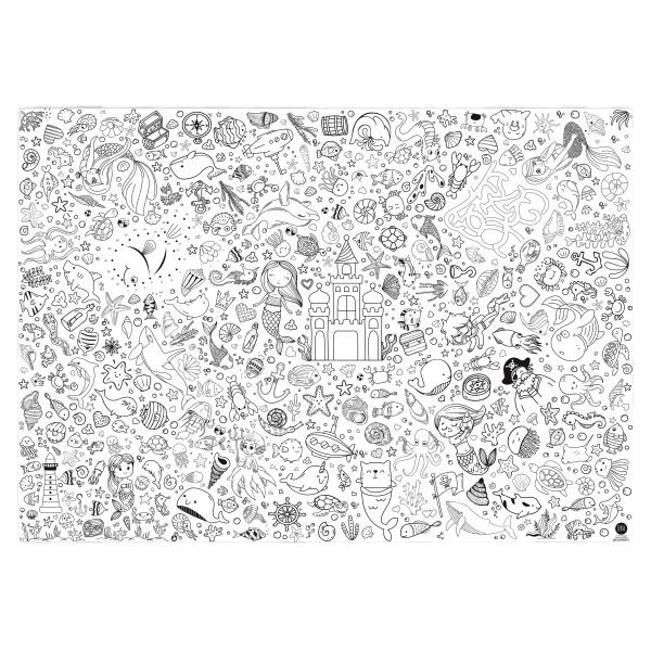 Ausmal-Tischdecke aus Papier 'Meerjungfrau'