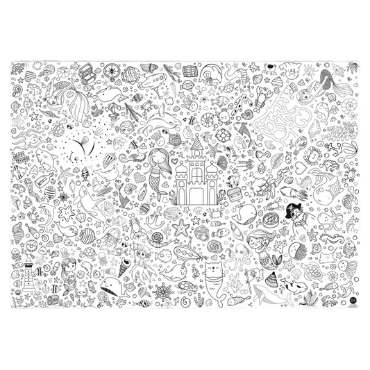 Ausmal-Tischdecke aus Papier 'Meerjungfrau'