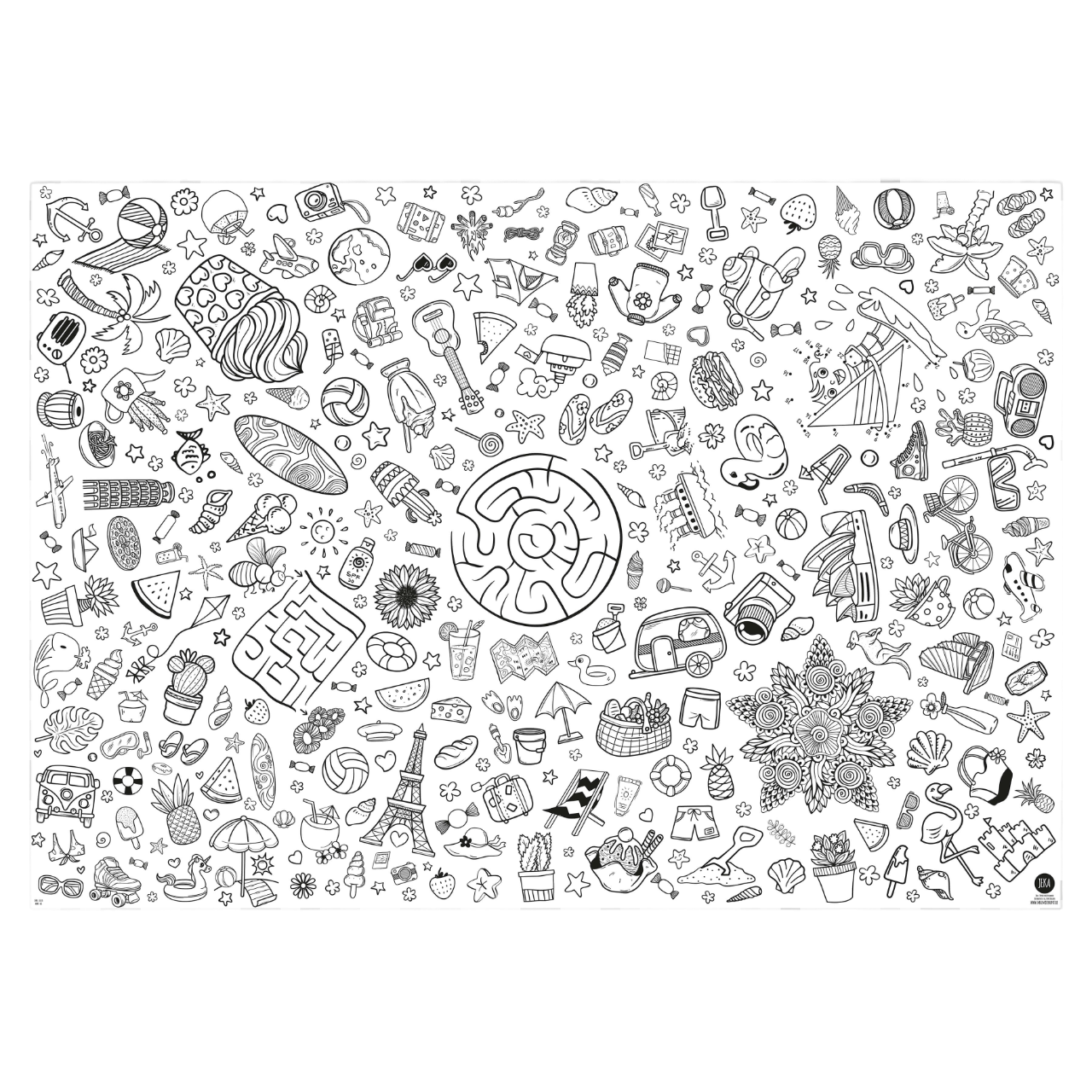 Ausmal-Tischdecke aus Papier 'Sommer & Urlaub'