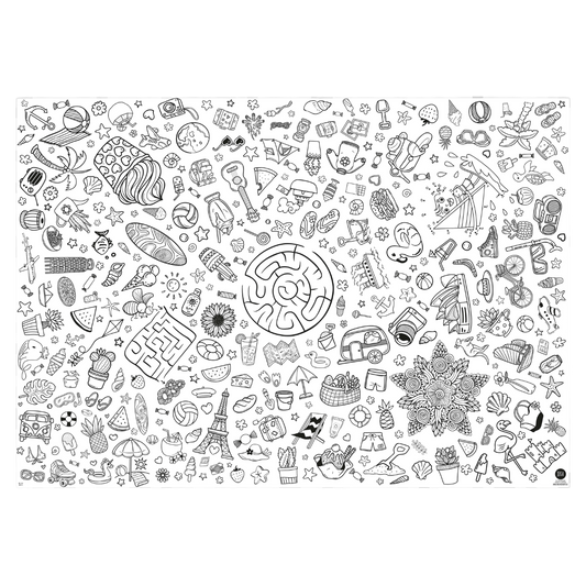 Ausmal-Tischdecke aus Papier 'Sommer & Urlaub'