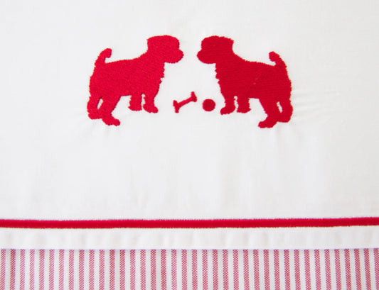 Petit Filou Kissenbezug 'Plisch und Plum' Rot