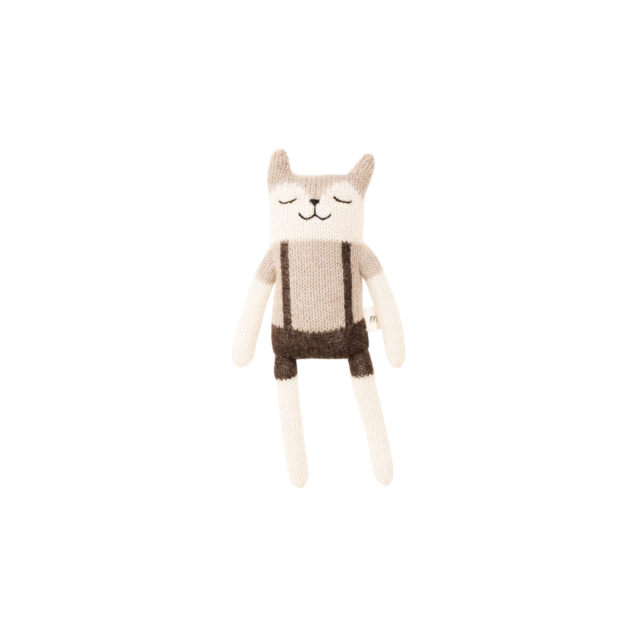 Stricktier Alpakawolle 'Katze Braune Latzhose'