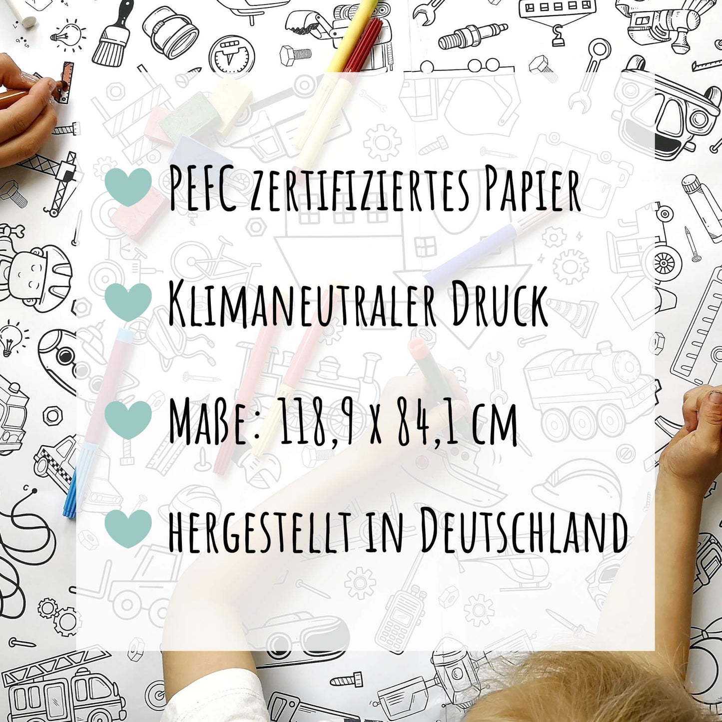 Ausmal-Tischdecke aus Papier 'Sommer & Urlaub'