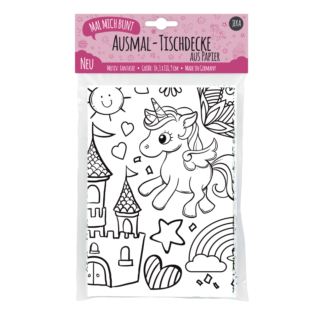 Ausmal-Tischdecke aus Papier 'Fantasie'