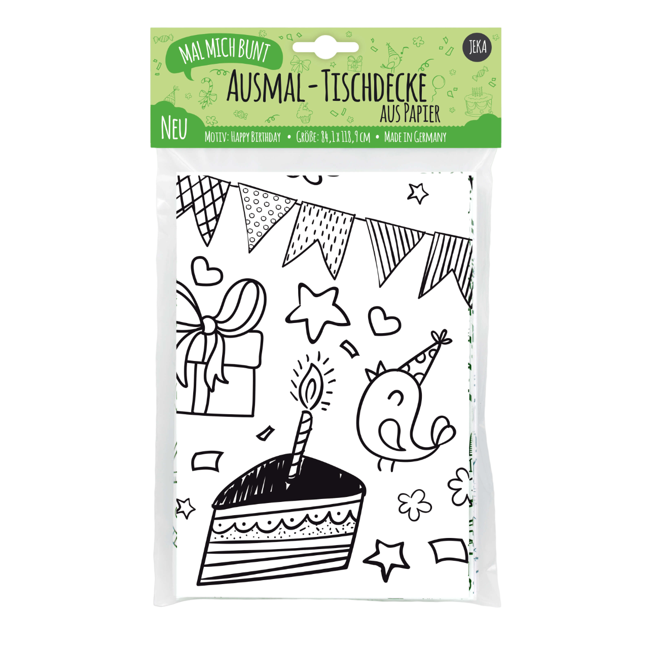 Ausmal-Tischdecke aus Papier 'Happy Birthday'