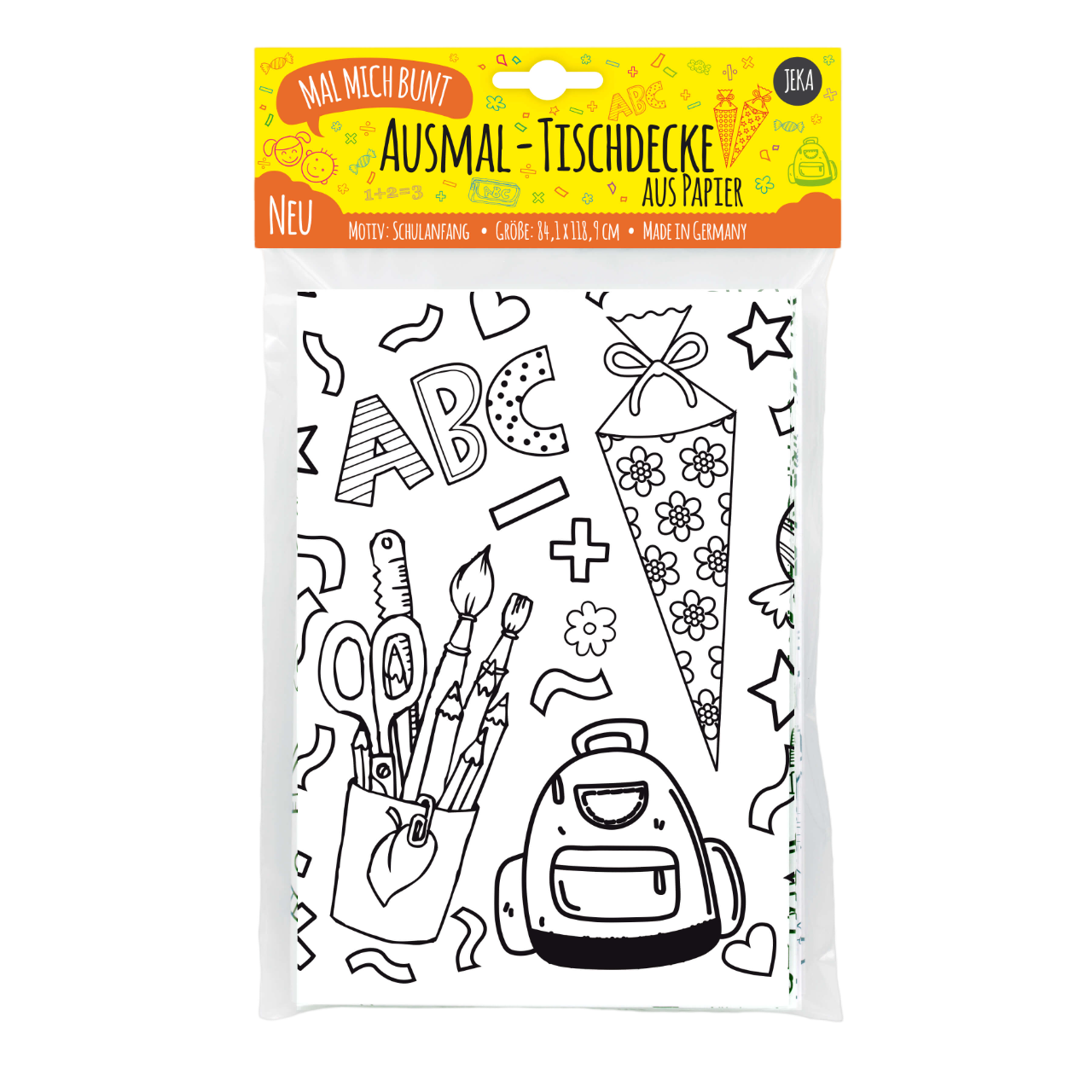 Ausmal-Tischdecke aus Papier 'Schulanfang'