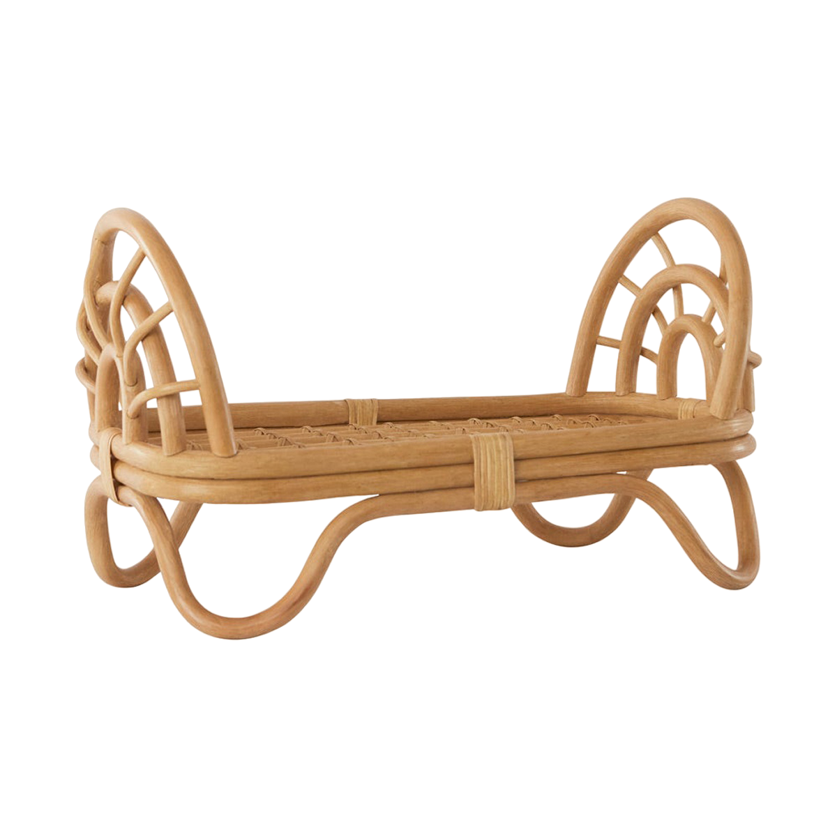 Puppenbett 'Regenbogen' aus Rattan