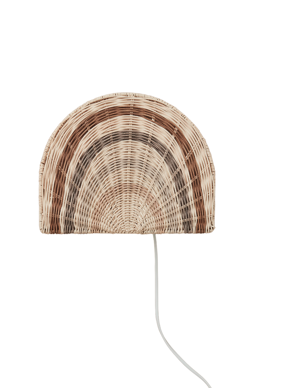 Wandlampe 'Rainbow' aus Rattan