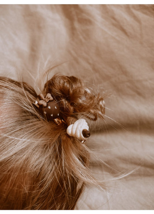 Haarspangen 3er Set 'Eis, Erdbeere, Schleife'