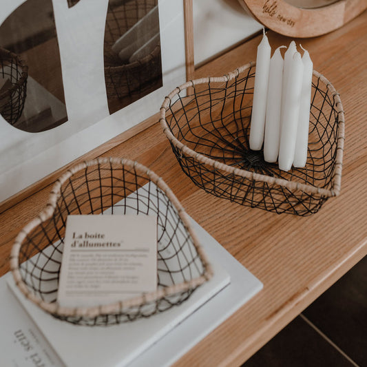 Drahtkorb 'Herz' 2er Set