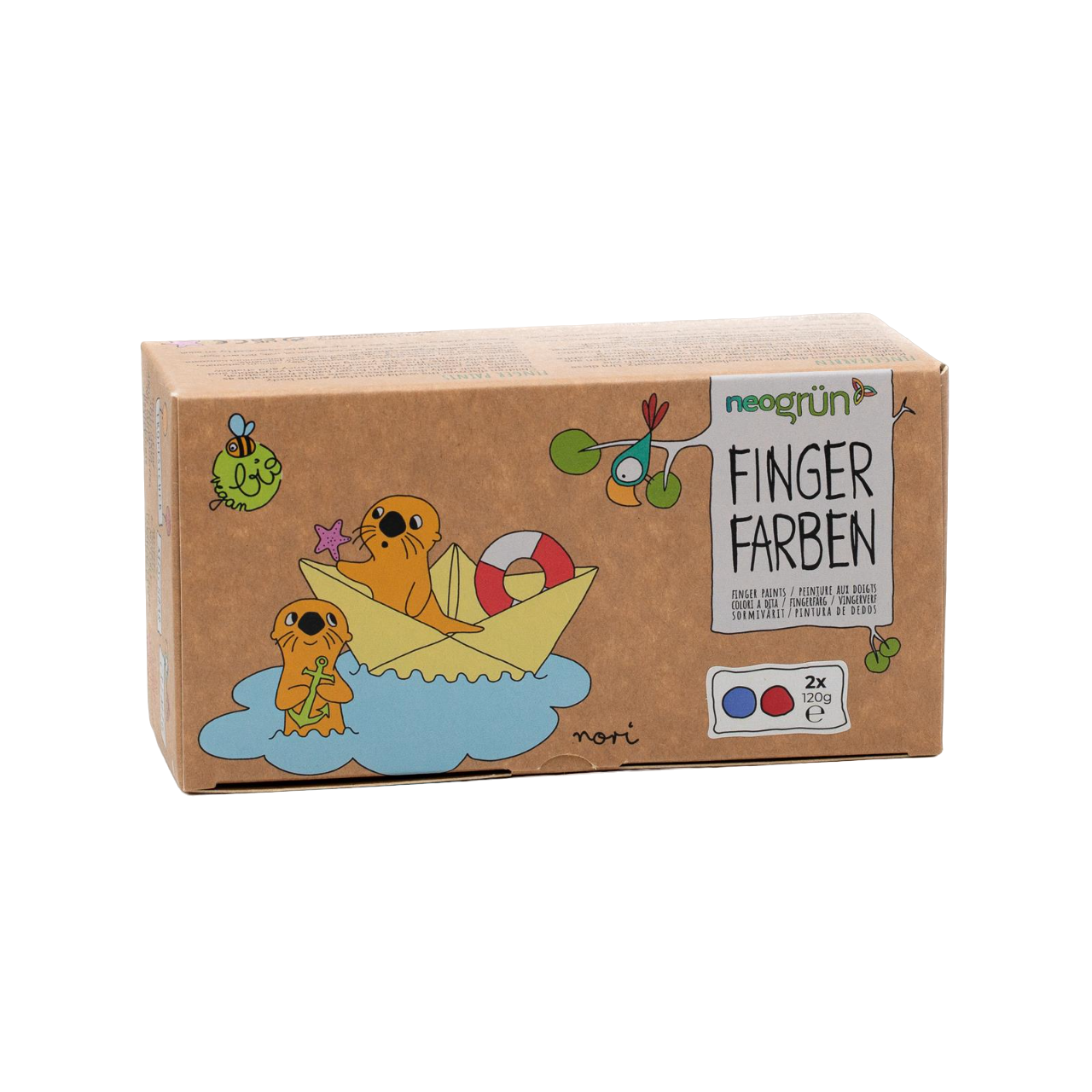 Bio Fingerfarben 2er Set 'Nori' blau/rot