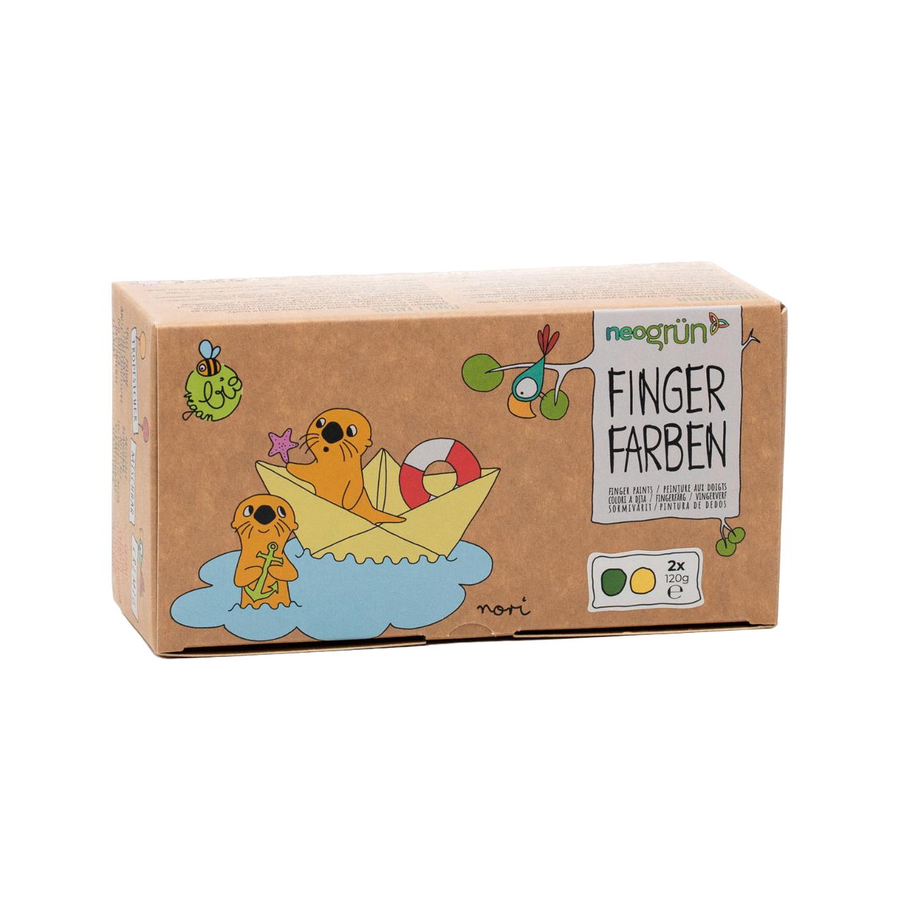 Bio Fingerfarben 2er Set 'Nori' grün/gelb