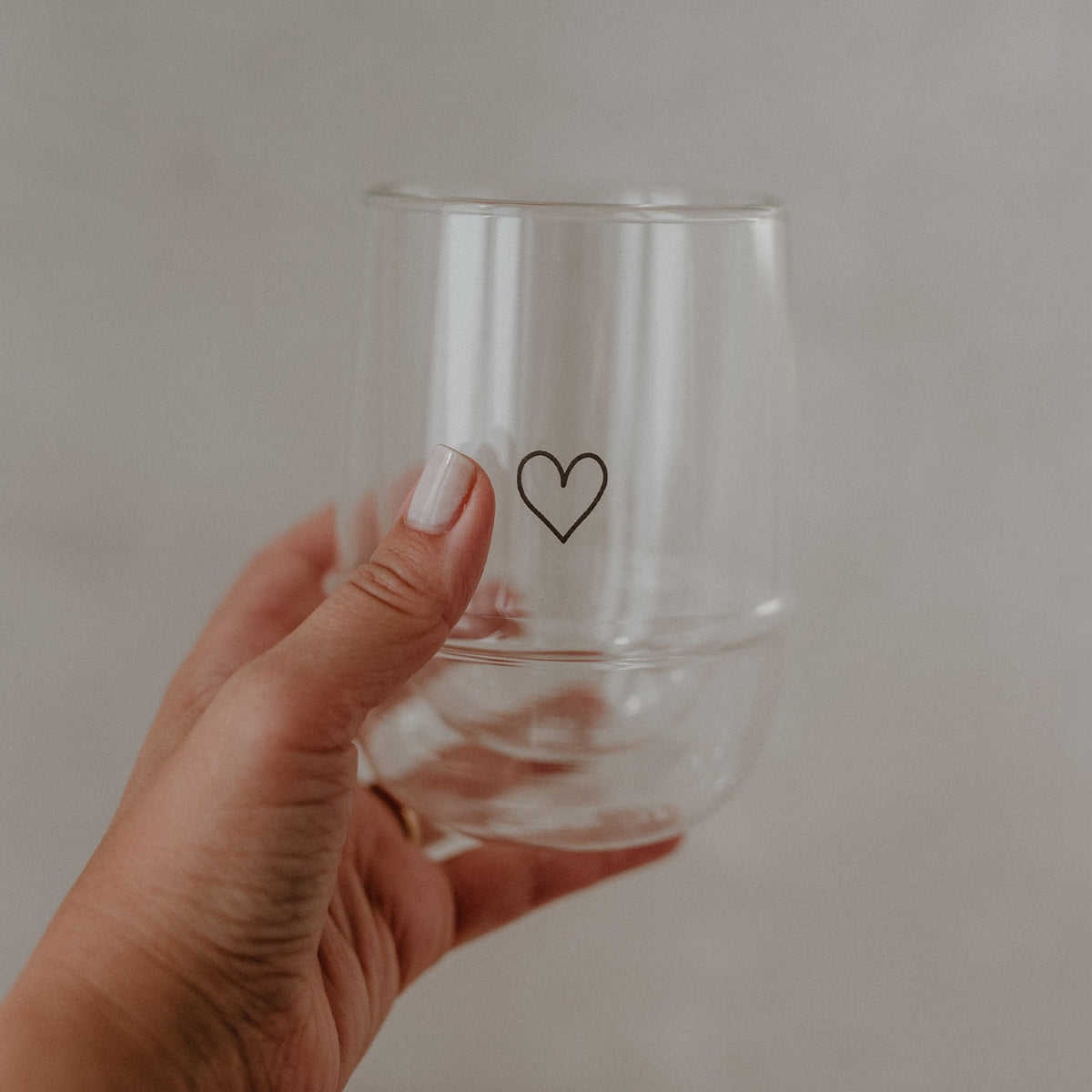 Doppelwandiges Glas 'Herz' 300 ml