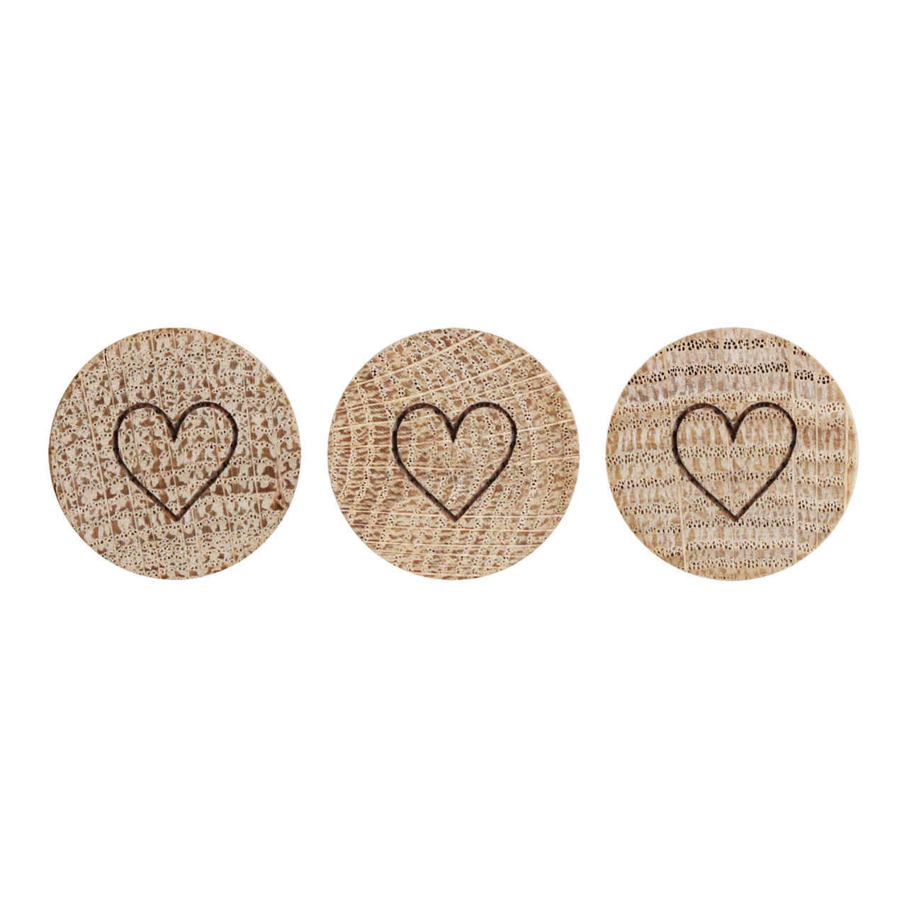 Holzmagnete 'Herz' 3er Set