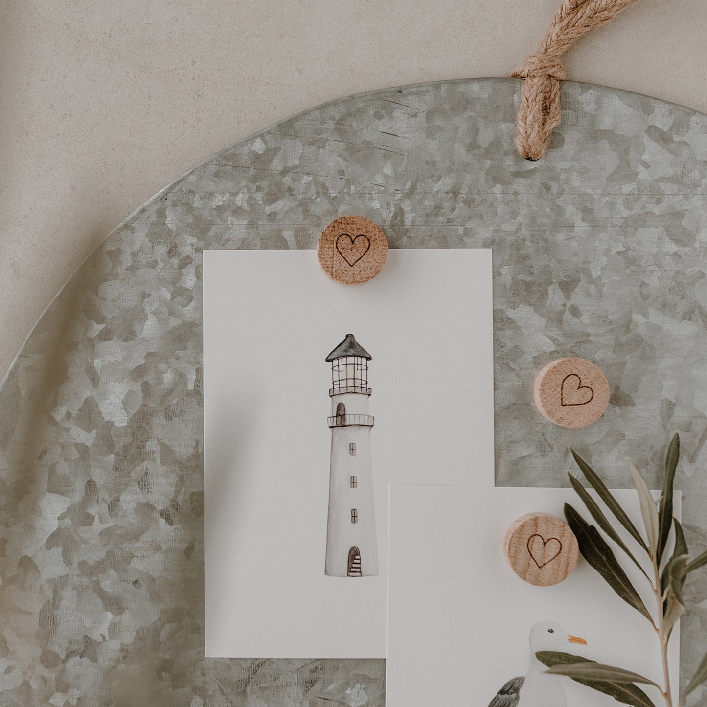 Holzmagnete 'Herz' 3er Set