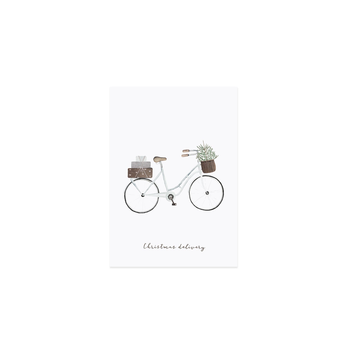 Postkarte Weihnachten 'Geschenke Fahrrad'