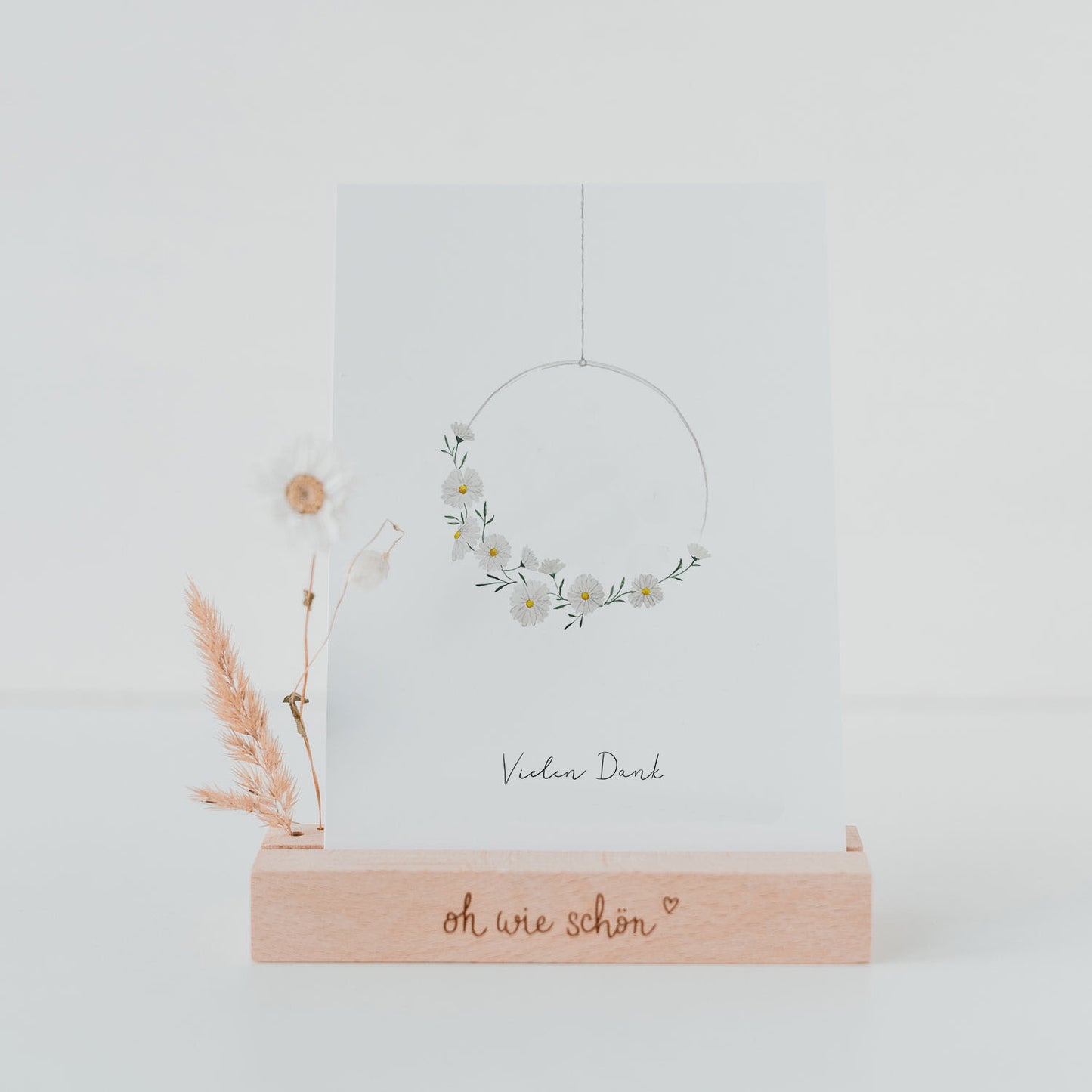 Postkarte Danksagung 'Blumenkranz'