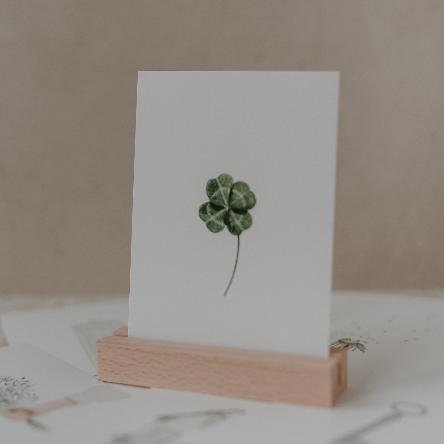 Postkarte Glückwünsche 'Kleeblatt'