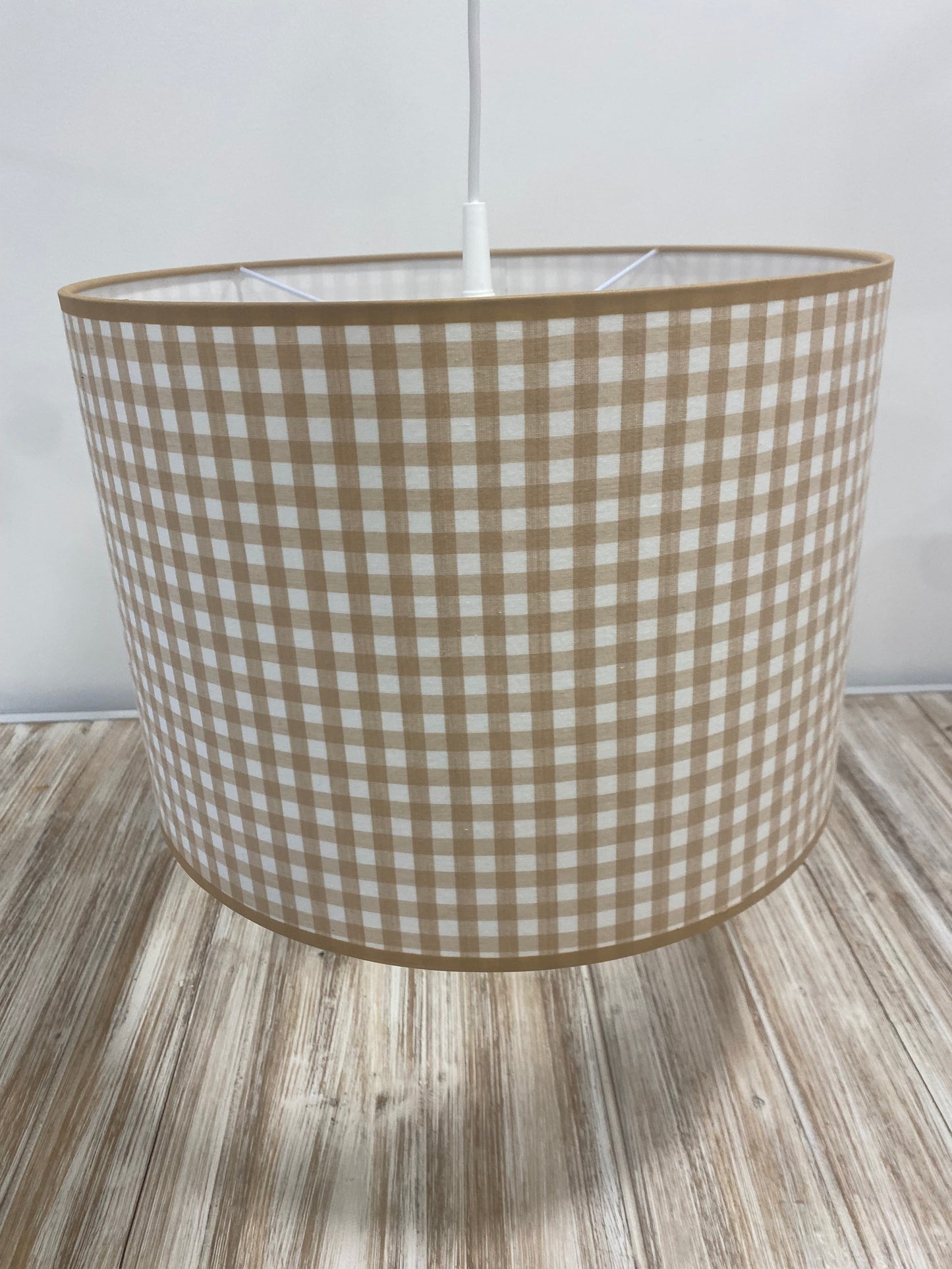 Taftan Hängeleuchte 'Karo Beige'