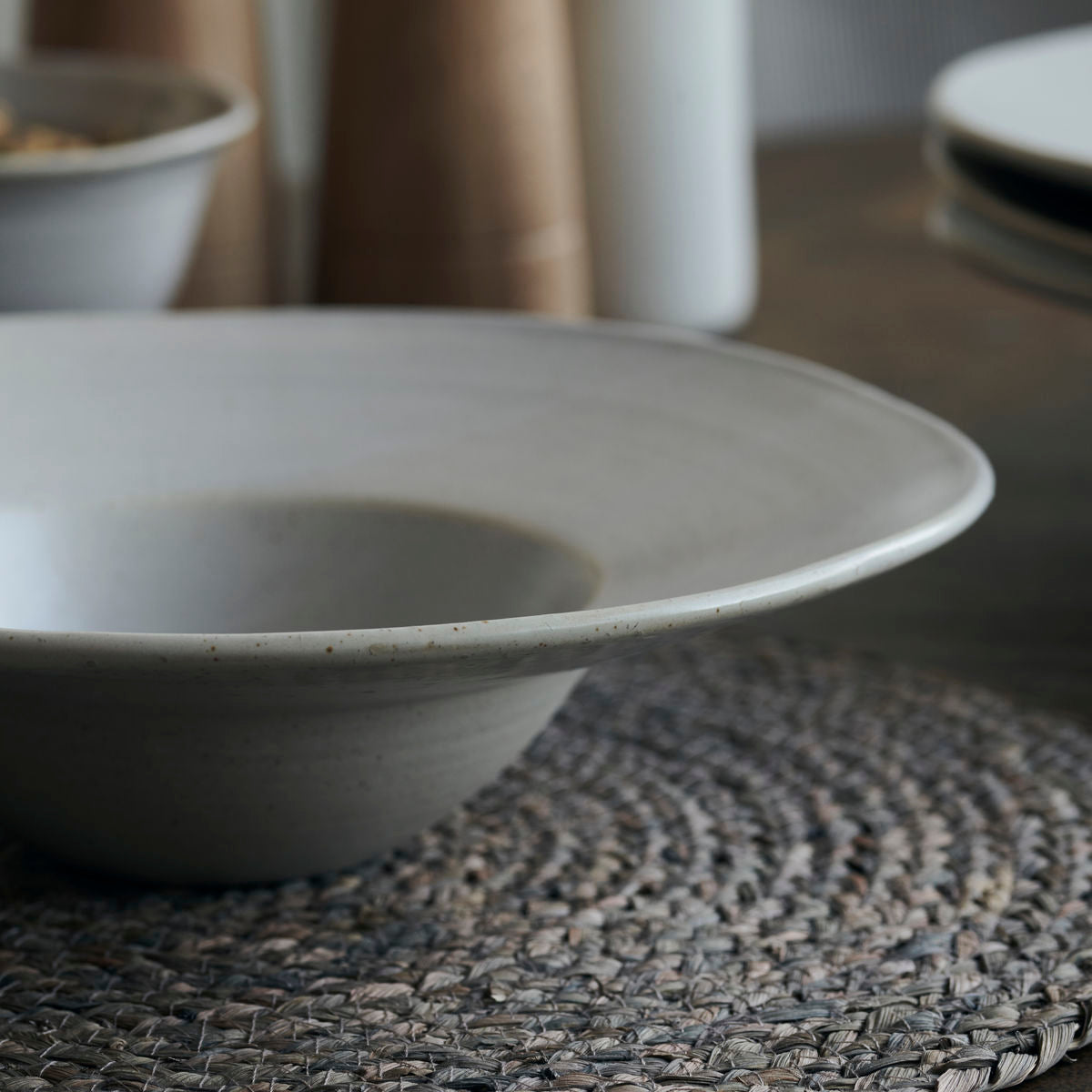 Pastateller und Schüssel 'Pion' Grau / Weiß, dia: 25cm