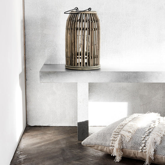 Laterne 'Ova' aus Rattan, Klein, H 32cm