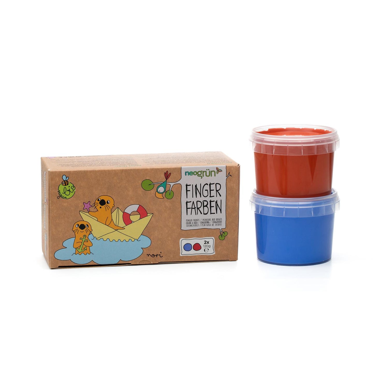 Bio Fingerfarben 2er Set 'Nori' blau/rot