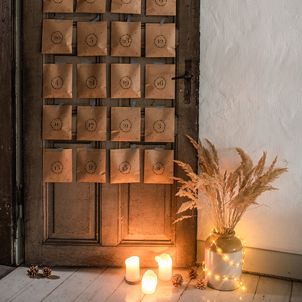 24 Adventskalendertüten in Naturbraun
