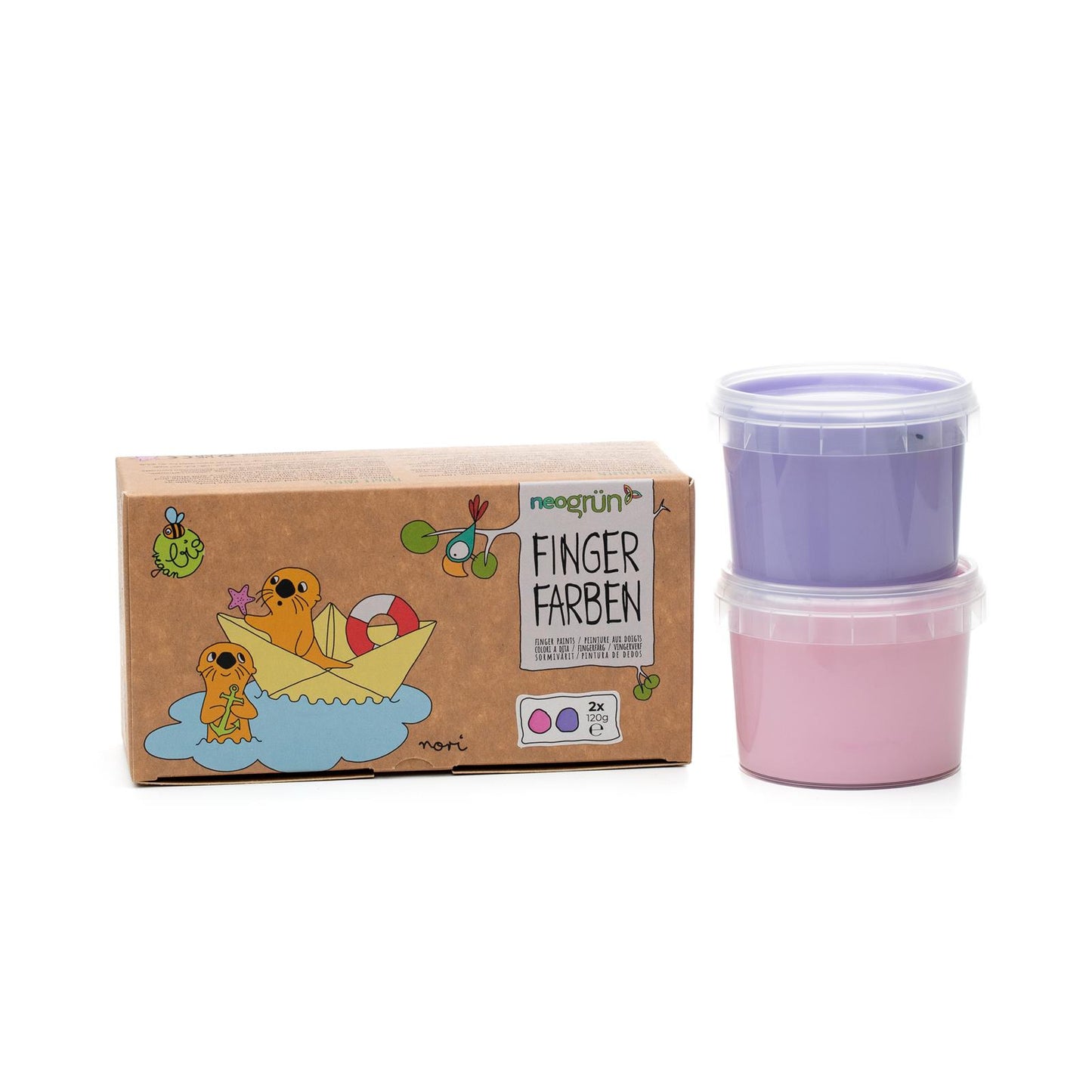 Bio Fingerfarben 2er Set 'Nori' pink/violett