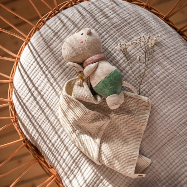 Kuscheltuch 'Hippo' in Natur aus Strickstoff