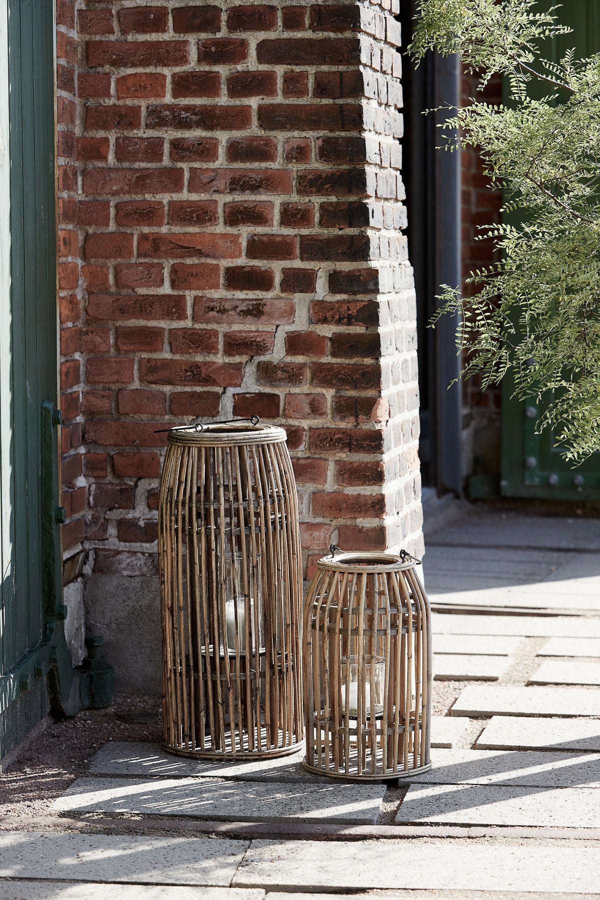 Laterne 'Ova' aus Rattan, Groß, H 42cm
