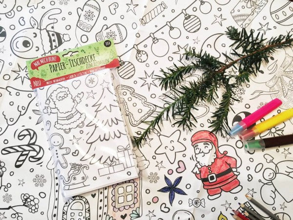 Ausmal-Tischdecke aus Papier 'Weihnachten'