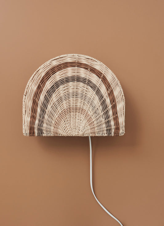 Wandlampe 'Rainbow' aus Rattan