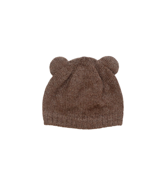 Baby Alpaka Mütze 'Beanie Bear Mocha' 0-3 Monate