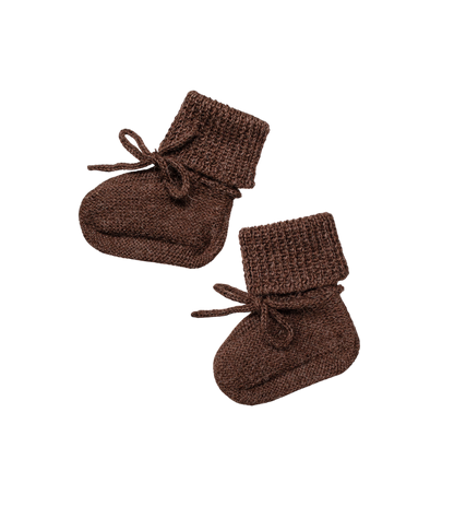 Baby Alpaka Strickschuhe 'Baby Bootis Mocha' 0-6 Monate