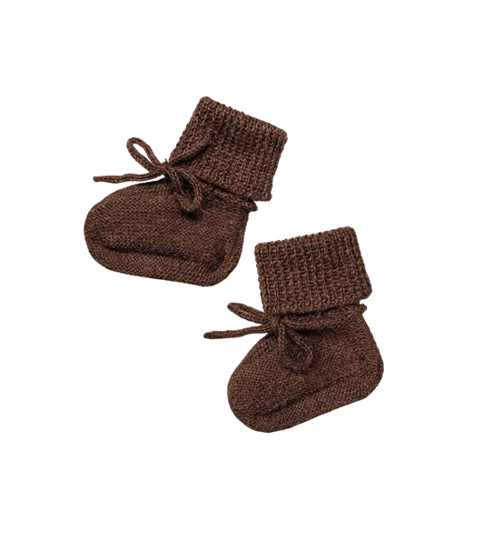 Baby Alpaka Strickschuhe 'Baby Bootis Mocha' 0-6 Monate