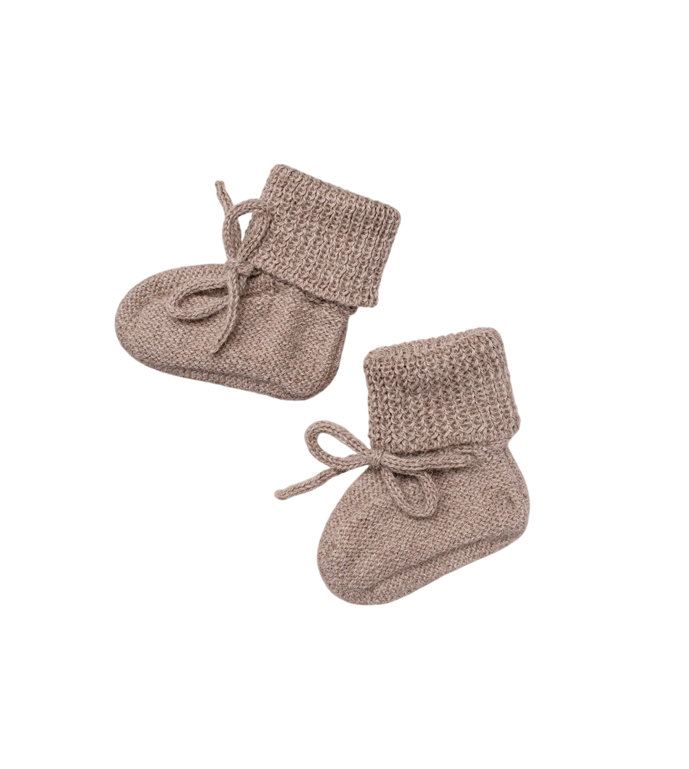 Baby Alpaka Strickschuhe 'Baby Bootis Oat' 0-6 Monate