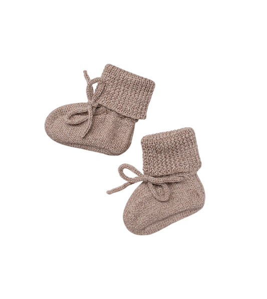 Baby Alpaka Strickschuhe 'Baby Bootis Oat' 0-6 Monate