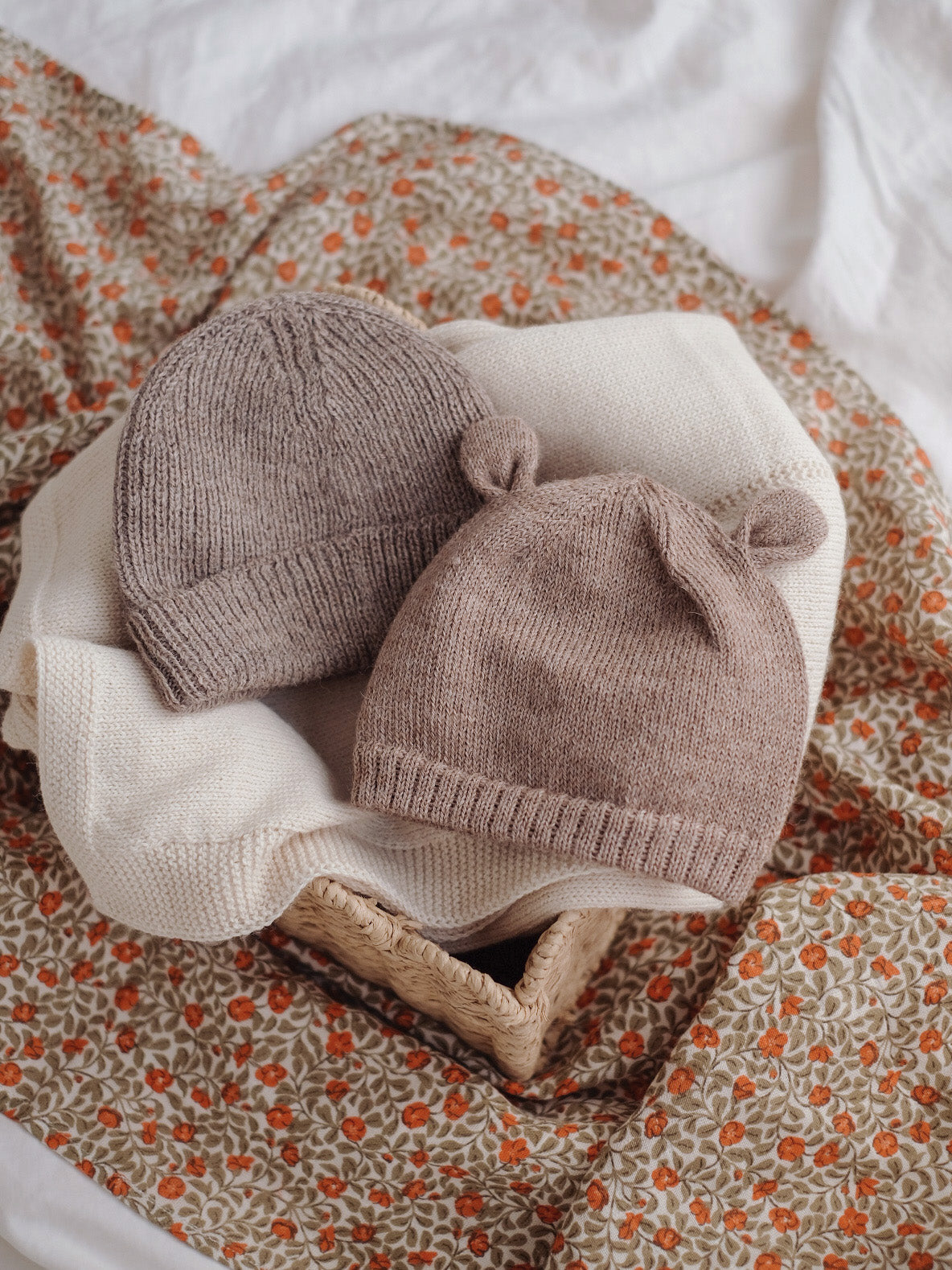 Baby Alpaka Mütze 'Beanie Bear Oat' 3-6 Monate