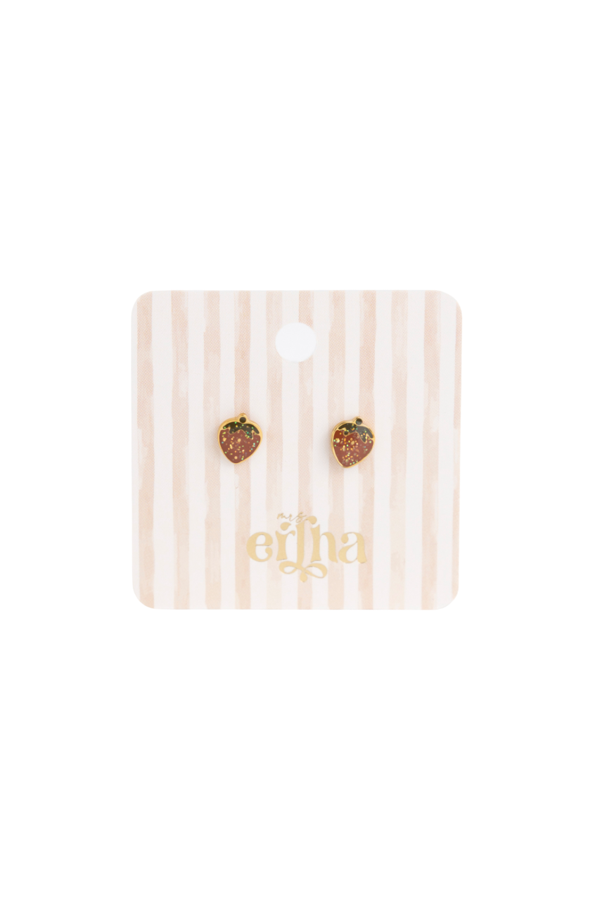 Ohrstecker 'Glitter Strawberry'