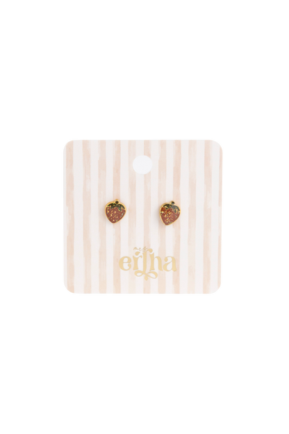 Ohrstecker 'Glitter Strawberry'