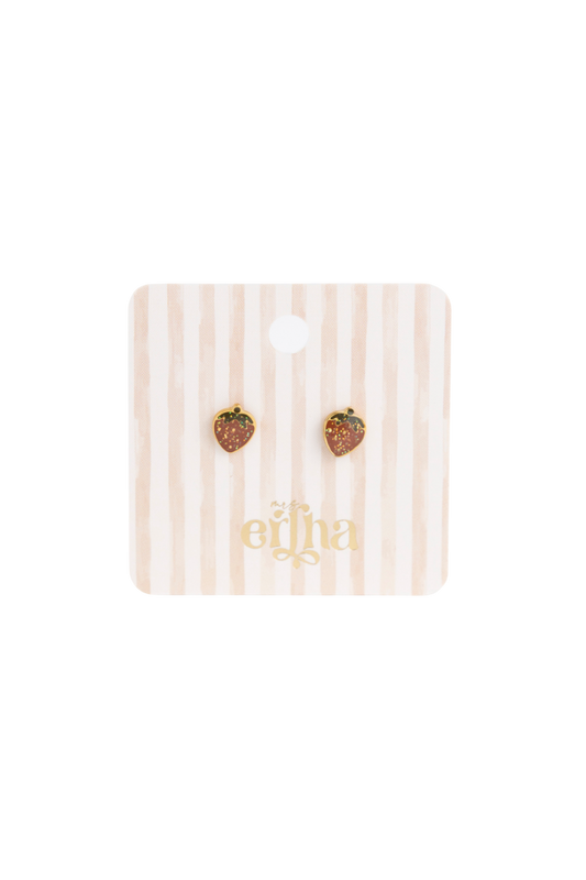 Ohrstecker 'Glitter Strawberry'